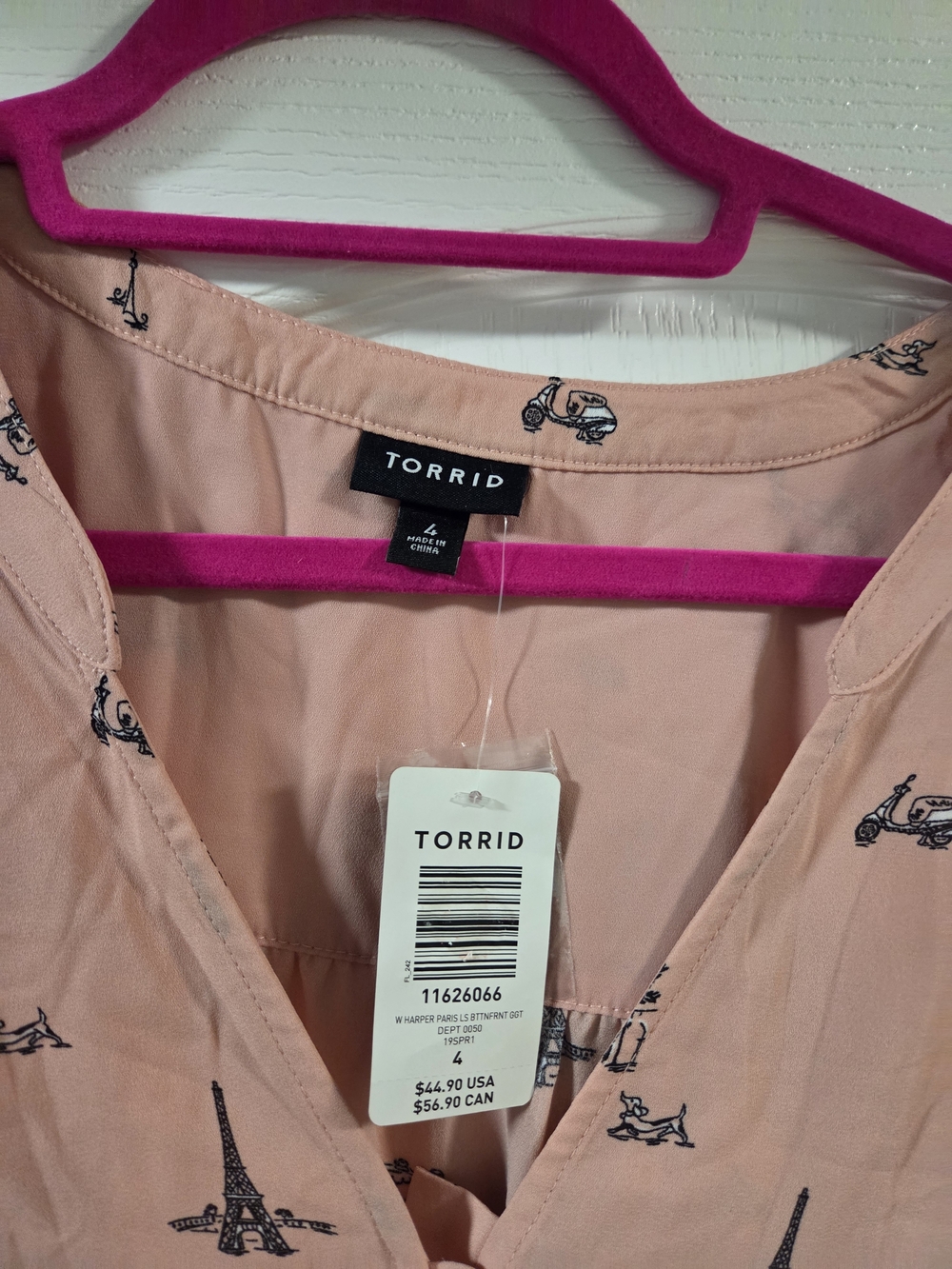 NWT Torrid Harper Georgette 3/4 Sleeve Blouse- Size 4X - Picture 6 of 8